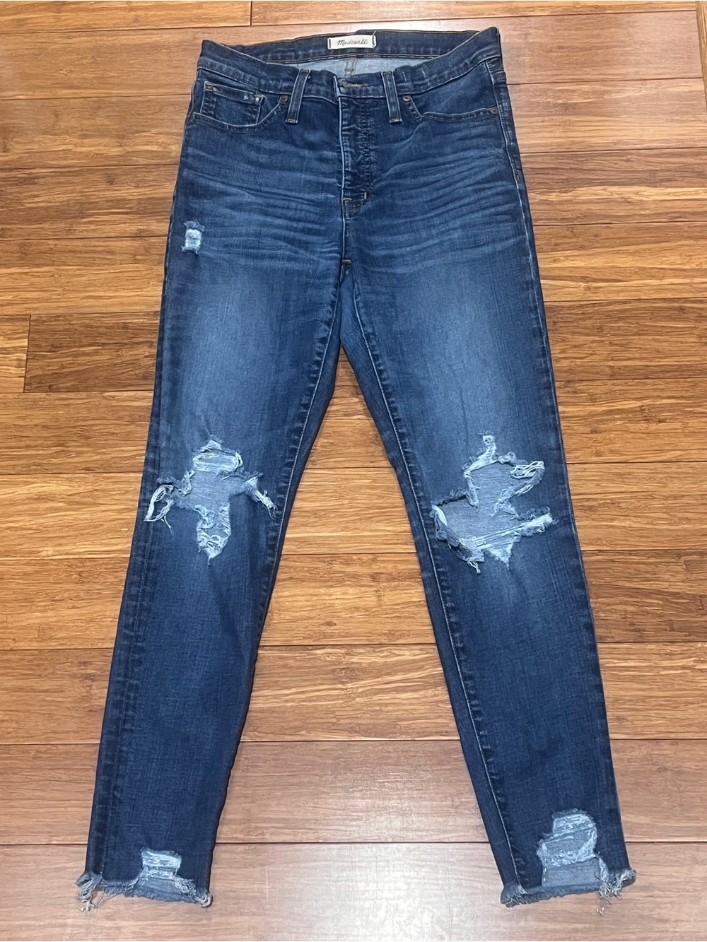 Madewell Women’s Distressed 9” High Rise Skinny Jeans